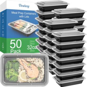 Dealusy 50 Pack (100-Piece) 24 oz Meal Prep