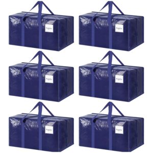 6 Pack Extra Heavy Duty Large Moving Bags with Strong Zipper